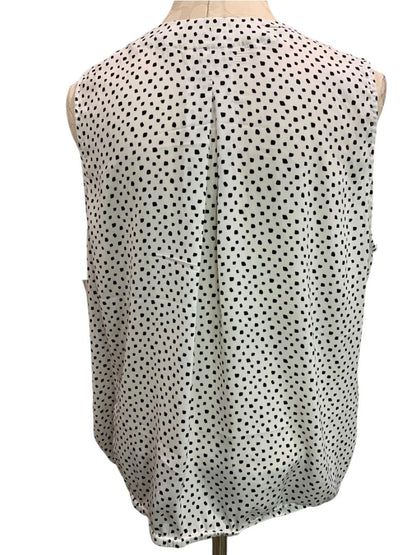 Size XL Liverpool Los Angeles Womens New Polka Dot Blouse Sleeveless