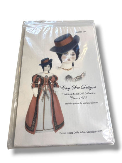 Easy Sew Designs Historical Cloth Doll & Costume Pattern Circa 1640 New B-1584 20"