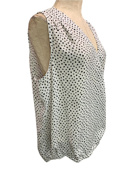 Size XL Liverpool Los Angeles Womens New Polka Dot Blouse Sleeveless
