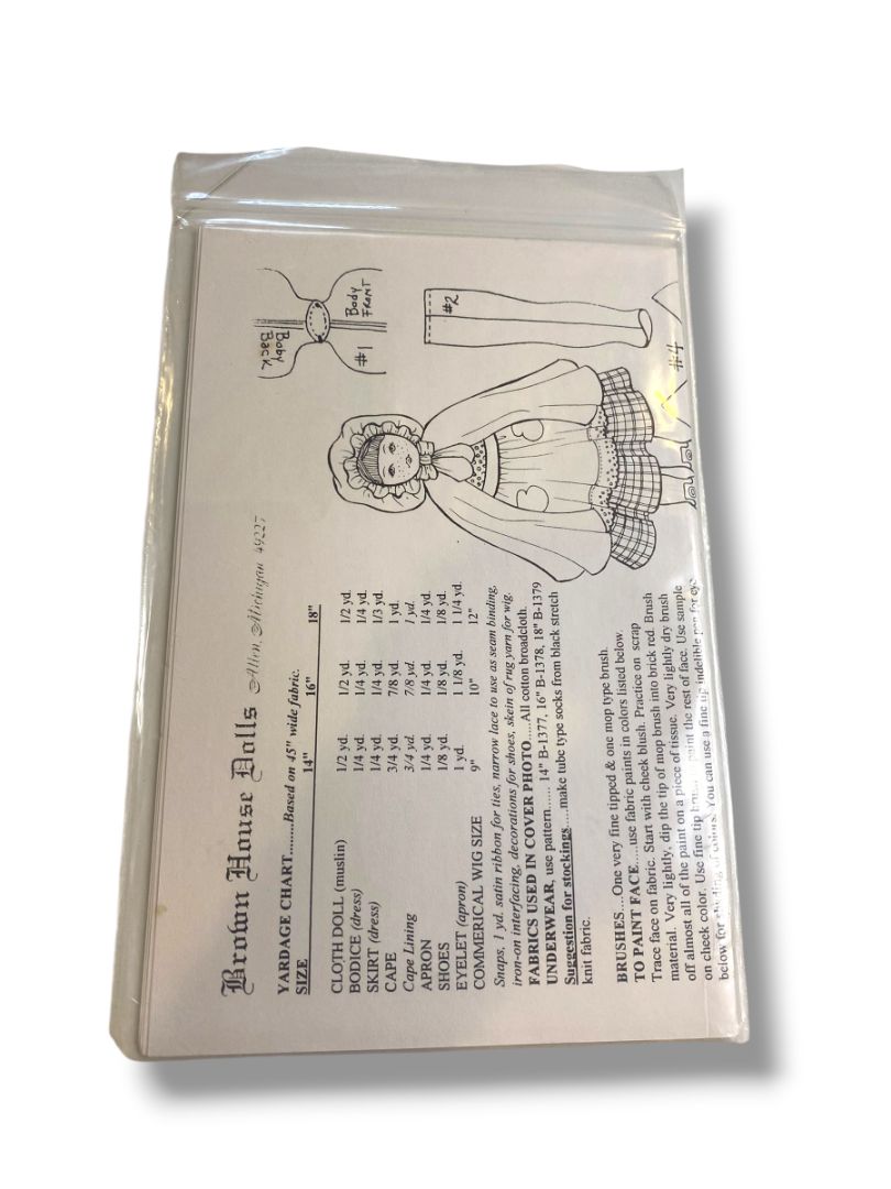 Easy Sew Designs Ireland International Cloth Doll & Costume Pattern New B-1471 16"