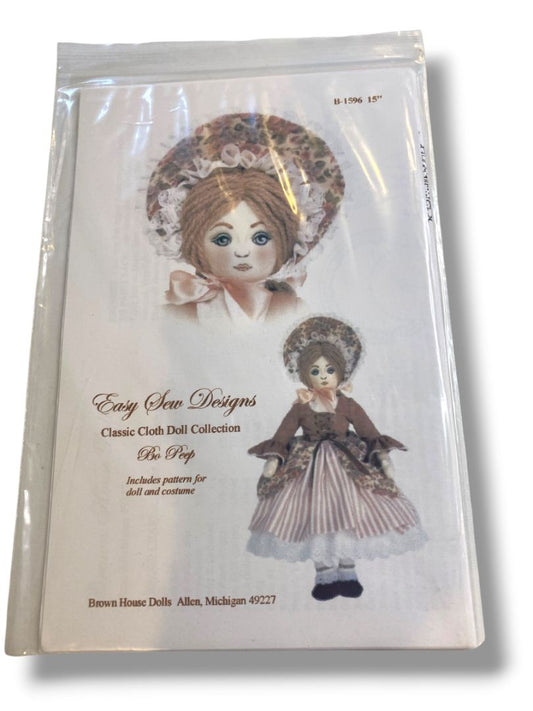 Easy Sew Designs Bo Peep Classic Doll Pattern 15" Doll & Costume B-1596 New