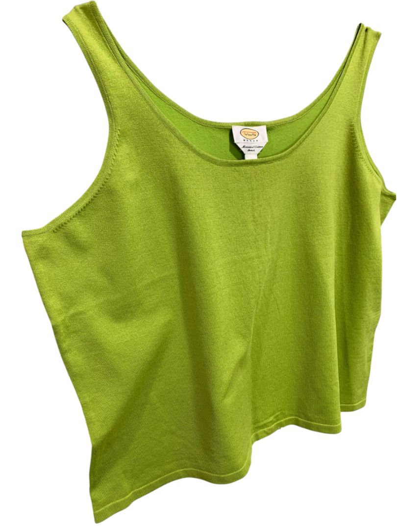 Size 2X Talbots Woman Green Tank Shirt Shell Vintage New