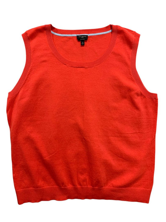 Size 2X Talbots Woman Pima Cotton Coral Sleeveless Sweater Shell