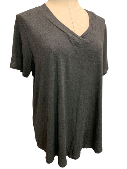 Size 1X Market & Spruce Womens Charcoal V-Neck Tshirt Soft