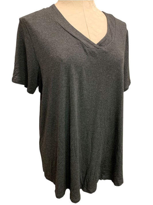 Size 1X Market & Spruce Womens Charcoal V-Neck Tshirt Soft
