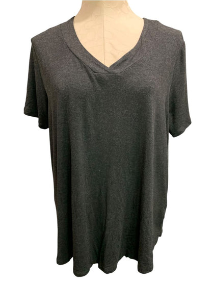 Size 1X Market & Spruce Womens Charcoal V-Neck Tshirt Soft