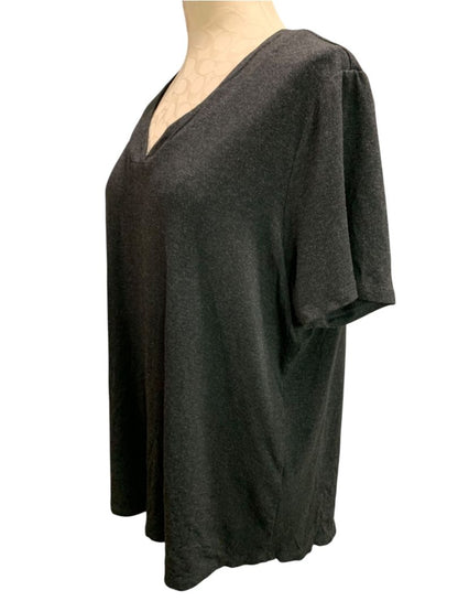 Size 1X Market & Spruce Womens Charcoal V-Neck Tshirt Soft