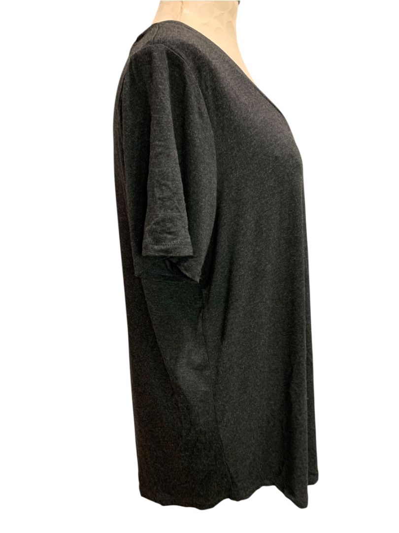 Size 1X Market & Spruce Womens Charcoal V-Neck Tshirt Soft