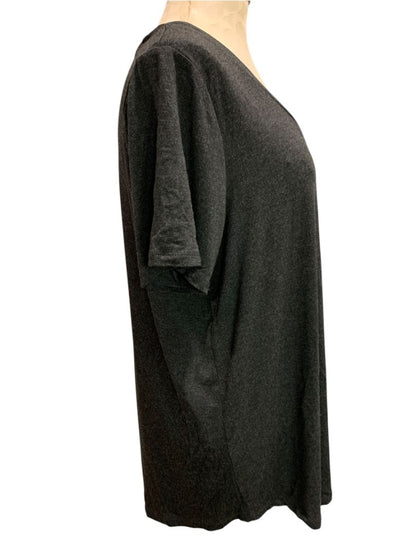 Size 1X Market & Spruce Womens Charcoal V-Neck Tshirt Soft