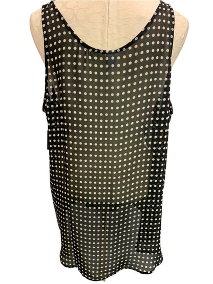 XXL Tall Old Navy Womens New Sheer Black Polka Dot Sleeveless Shirt