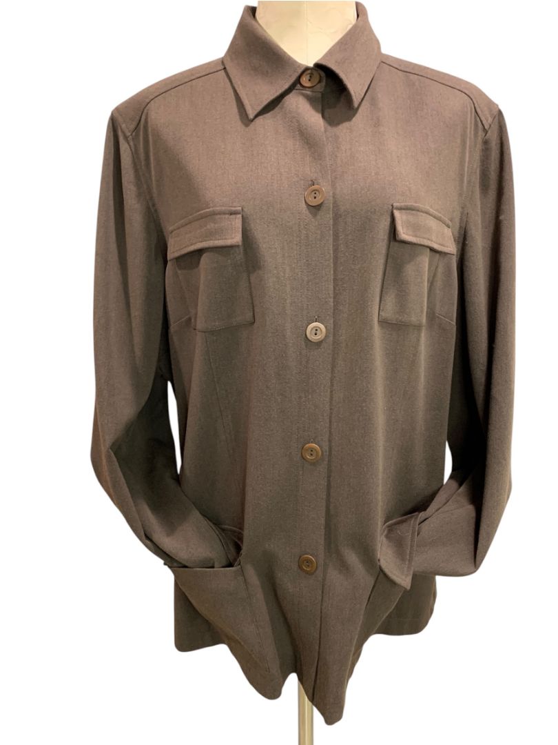 Size 20 Tall Eddie Bauer Womens Brown Button Up Jacket Blazer