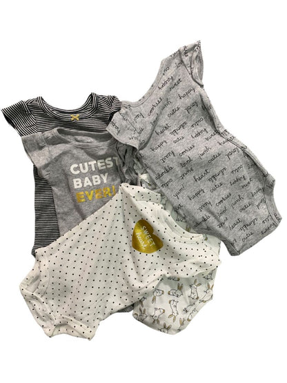 Size 6 Months Baby Girl Carters New Pack of 5 One Piece Short Sleeve Bunny Gray