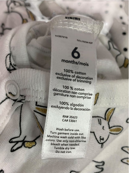 Size 6 Months Baby Girl Carters New Pack of 5 One Piece Short Sleeve Bunny Gray