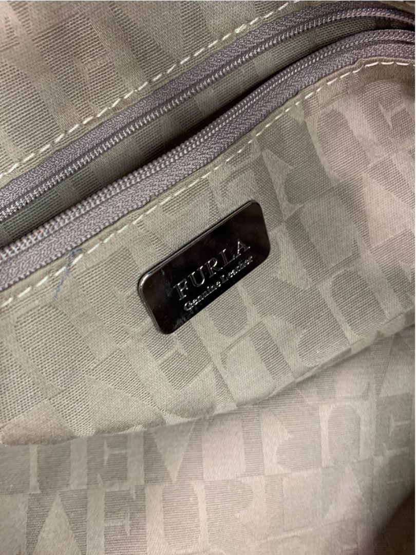 Furla Woven Black Turnlock Bucket Bag Tote Handbag