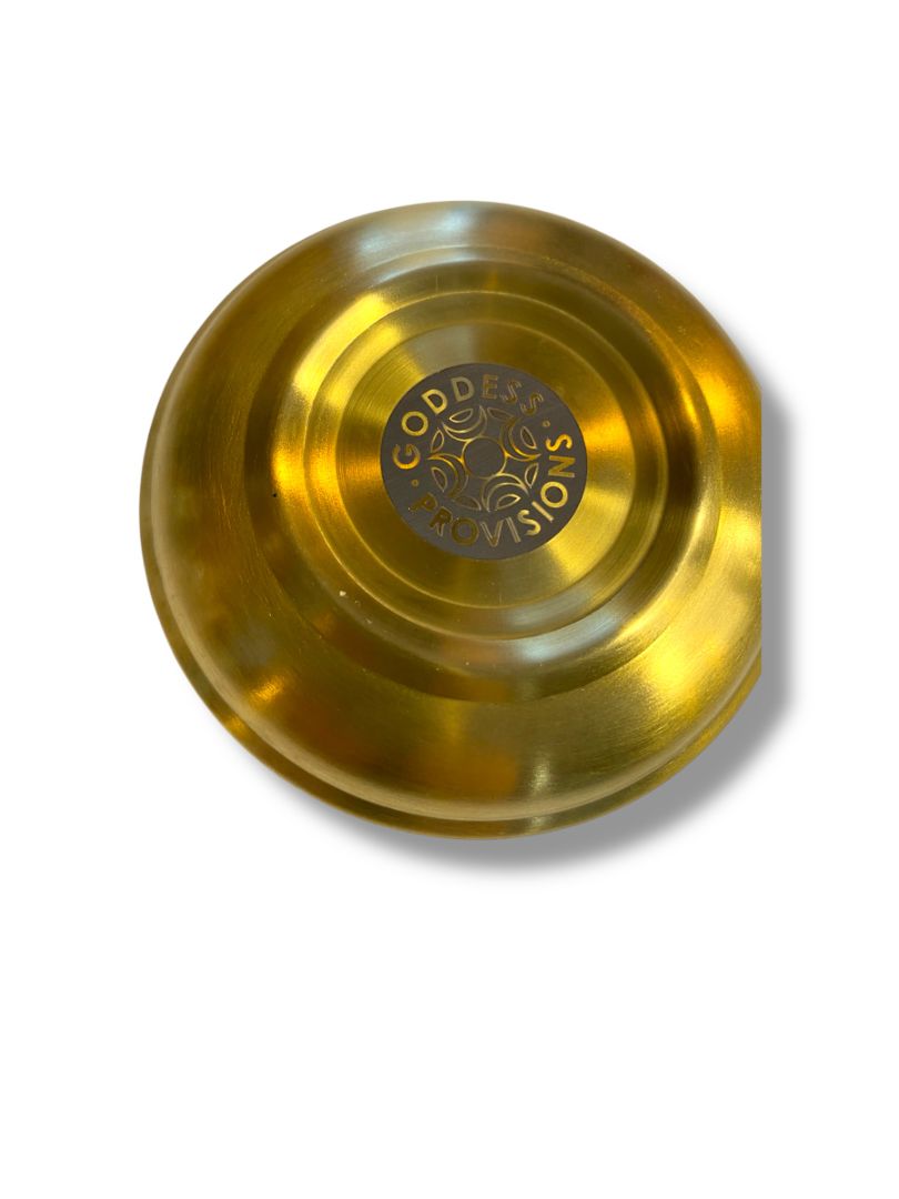 Goddess Provisions Golden Altar Bowl Smudging Incense Etched 3.5"