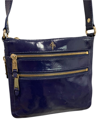 Cole Haan Navy Blue Patent Leather Crossbody Bag Organizational Jitney Sheila