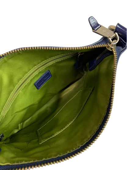 Cole Haan Navy Blue Patent Leather Crossbody Bag Organizational Jitney Sheila