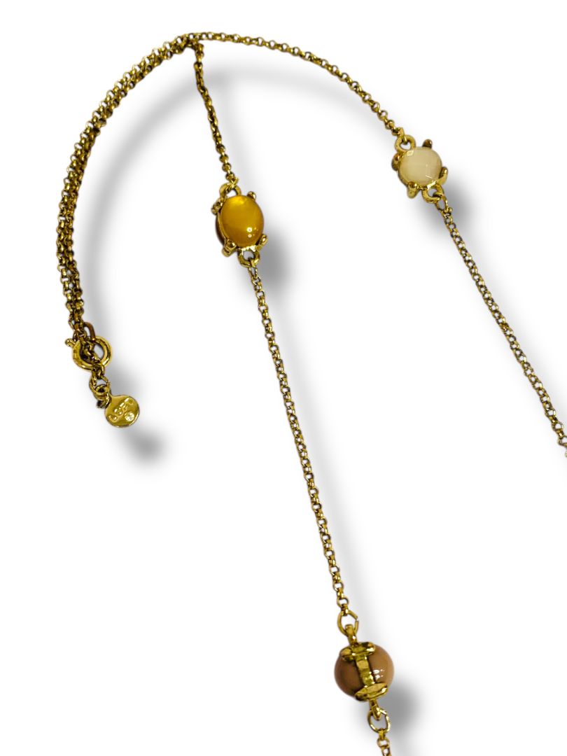 Loft Goldtone Necklace 34" Multicolor Glass Spring Clasp