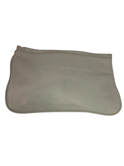 Banana Republic Gray Leather Clutch Purse Silvertone Trim  Magnetic Closure