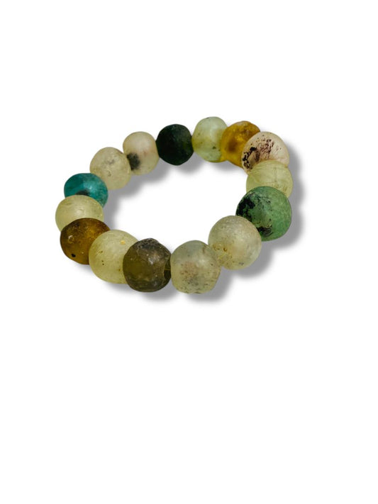 Chunky Unfinished Glass Bead Bracelet Multicolor Abundance