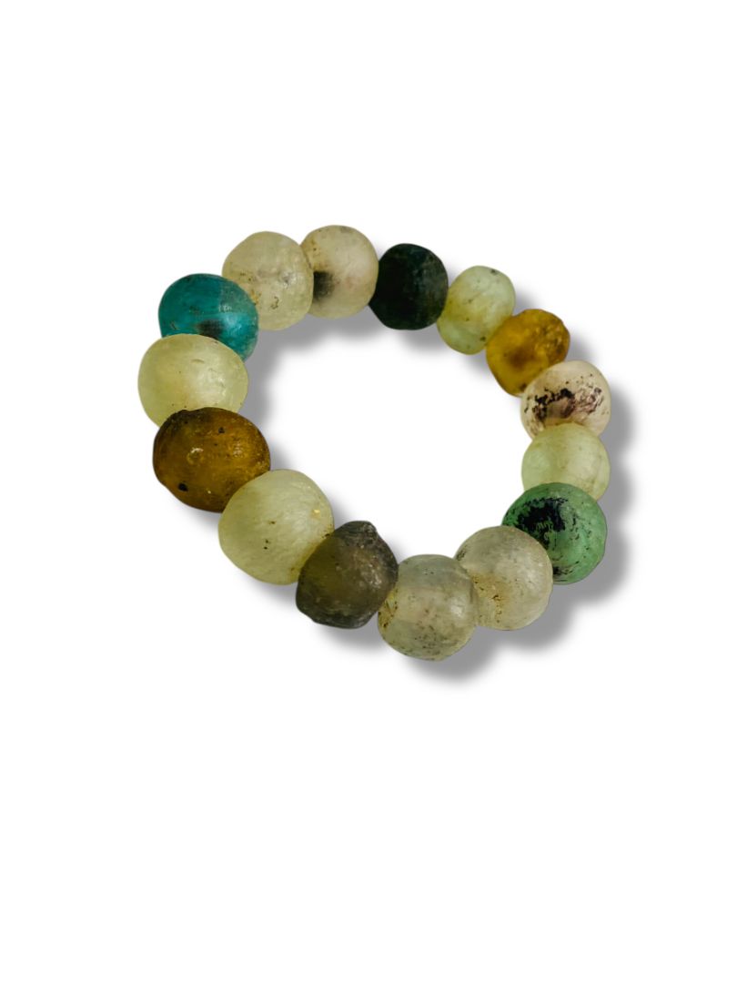Chunky Unfinished Glass Bead Bracelet Multicolor Abundance