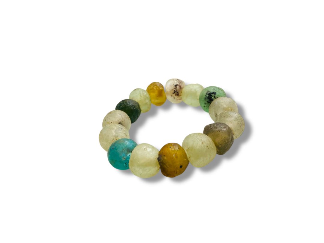 Chunky Unfinished Glass Bead Bracelet Multicolor Abundance