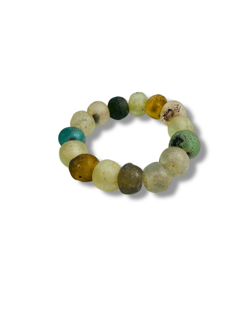 Chunky Unfinished Glass Bead Bracelet Multicolor Abundance