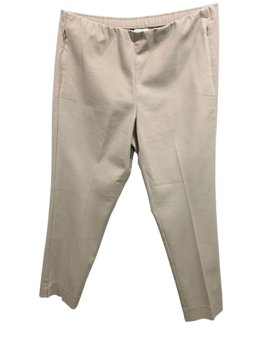 Size 16 J.Jill Essential Cotton Stretch Brown Womens Pull On Pants Zip Pockets
