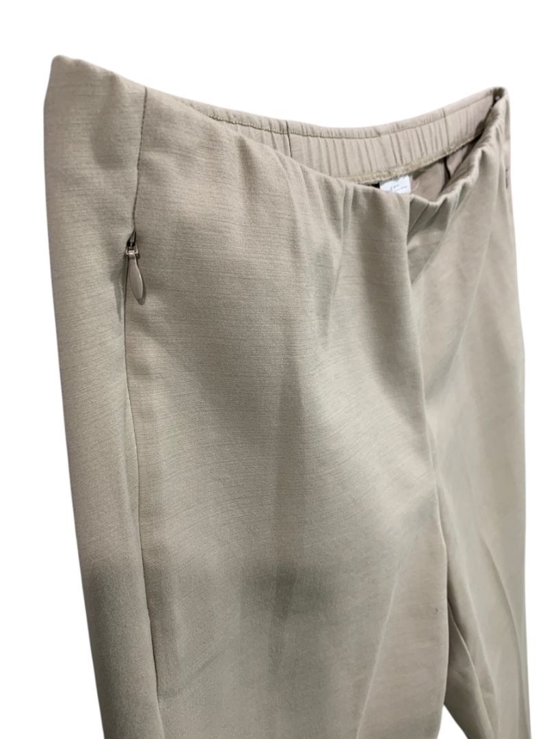 Size 16 J.Jill Essential Cotton Stretch Brown Womens Pull On Pants Zip Pockets