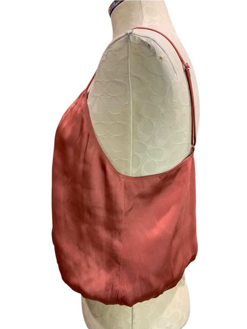 Large Reset Womens Silky Balloon Camisole Shirt Salmon Lined