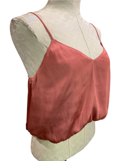 Large Reset Womens Silky Balloon Camisole Shirt Salmon Lined