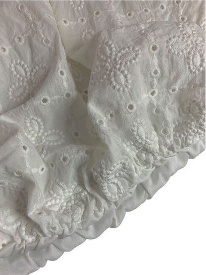 Large Blu Pepper Womens White Eyelet Blouson Shirt Balloon