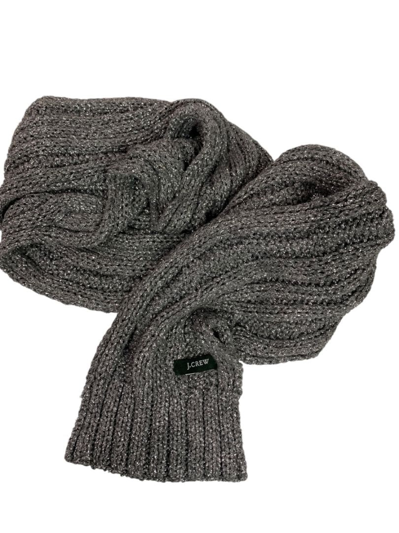 J.Crew Gray Silver Metallic Sweater Knit Scarf 76" x 6"