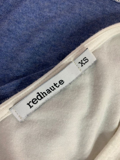 Size XS Redhaute Womens Soft Blue White Striped Tank Petal Back