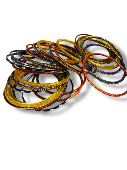 Lot of 34 Assorted Bangle Bracelets Small 2" Inside Diameter Orange Yellow Brown