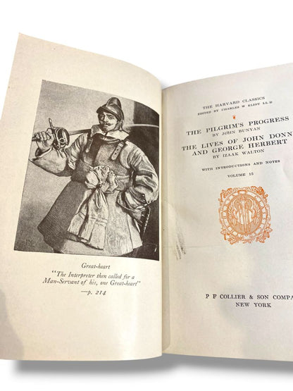 Harvard Classics 15 Pilgrims Progress Donne and Herbert 1909 Hardcover Book