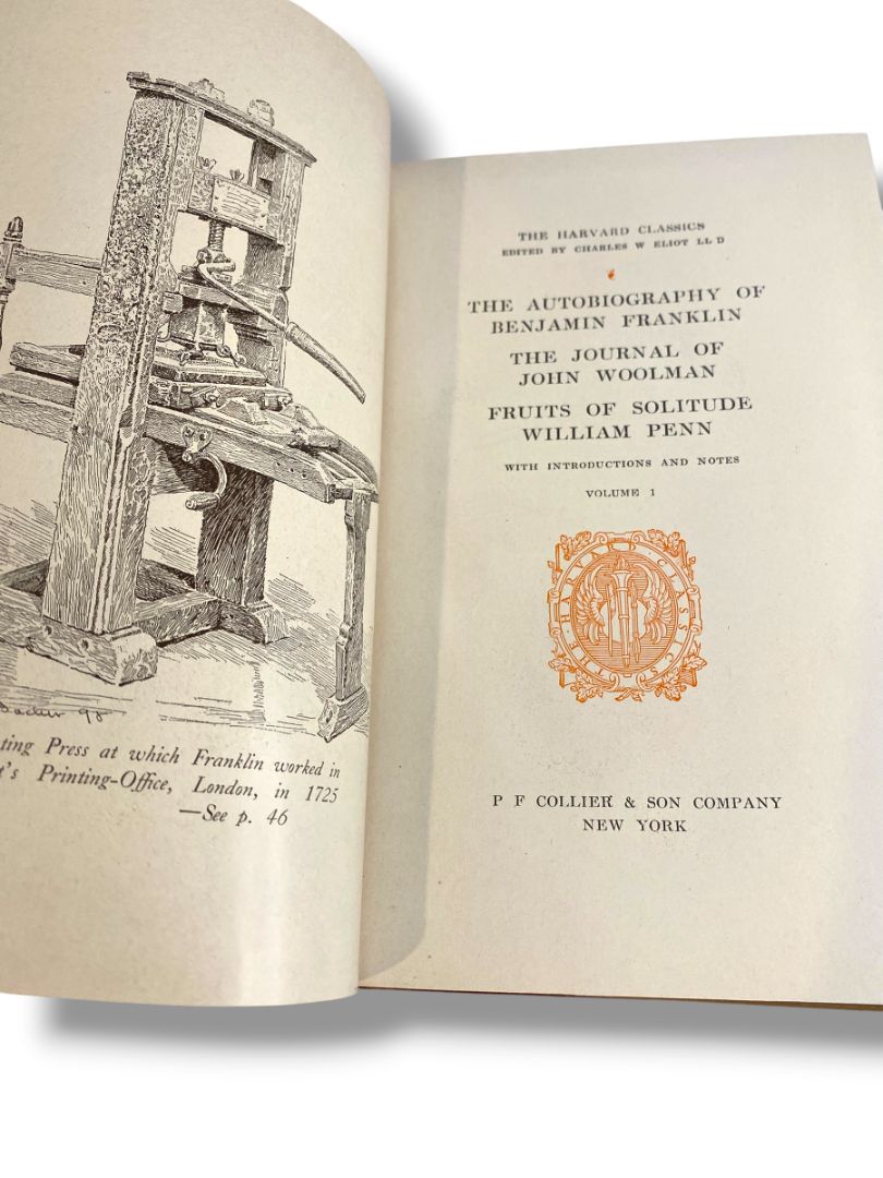 Harvard Classics 1 Franklin Woolman Penn 1909 Hardcover Book Collier & Son
