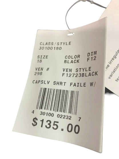 Size 18 Davids Bridal New Black Satin Ruched Waist Dress Knee Length