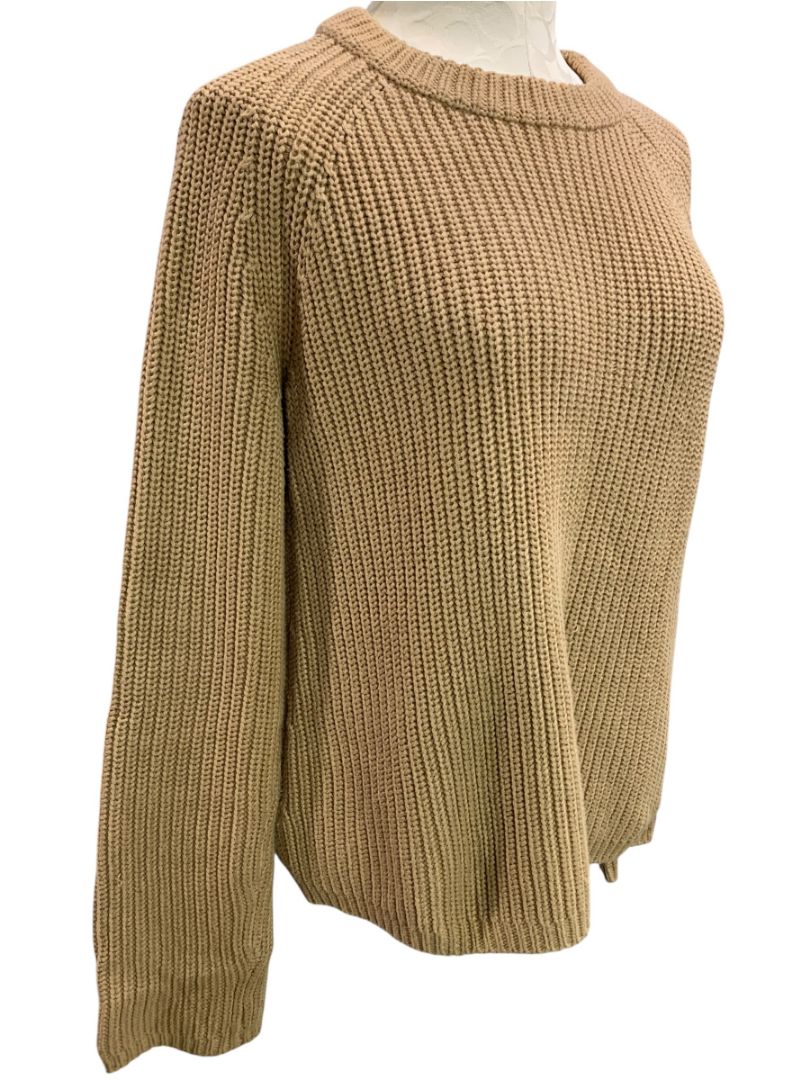 Small Quince Womens Brown Organic Cotton Fisherman Crew Sweater
