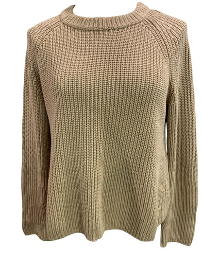 Small Quince Womens Brown Organic Cotton Fisherman Crew Sweater