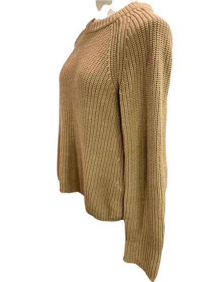 Small Quince Womens Brown Organic Cotton Fisherman Crew Sweater