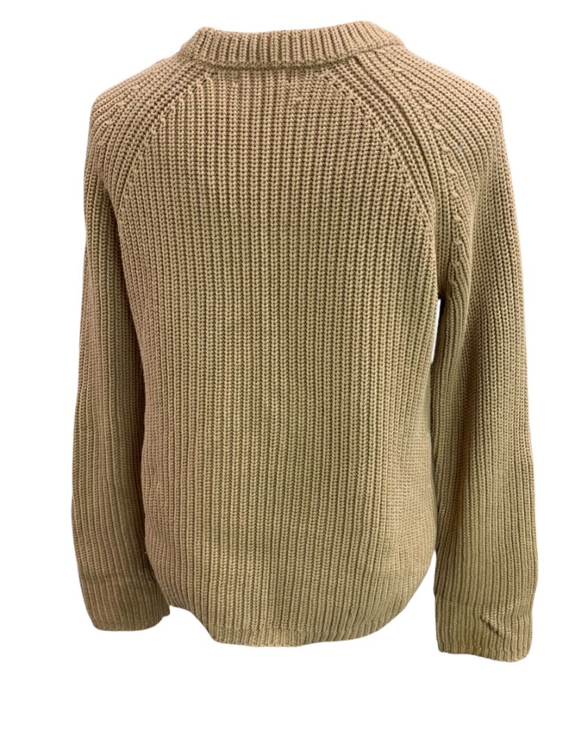 Small Quince Womens Brown Organic Cotton Fisherman Crew Sweater