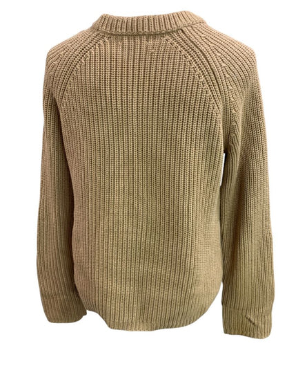 Small Quince Womens Brown Organic Cotton Fisherman Crew Sweater