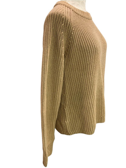 Small Quince Womens Brown Organic Cotton Fisherman Crew Sweater