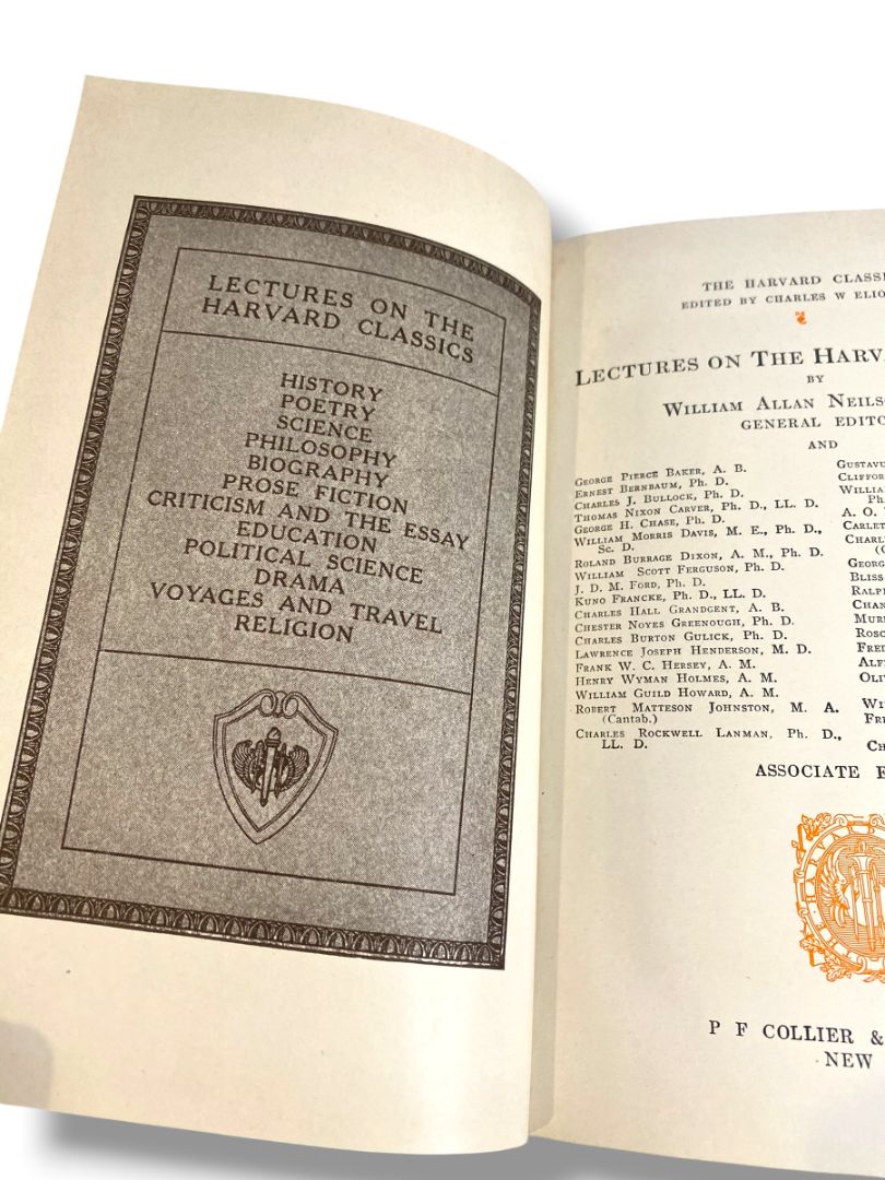 Harvard Classics Lectures Nielson 1914 Hardcover Book P.F. Collier & Son