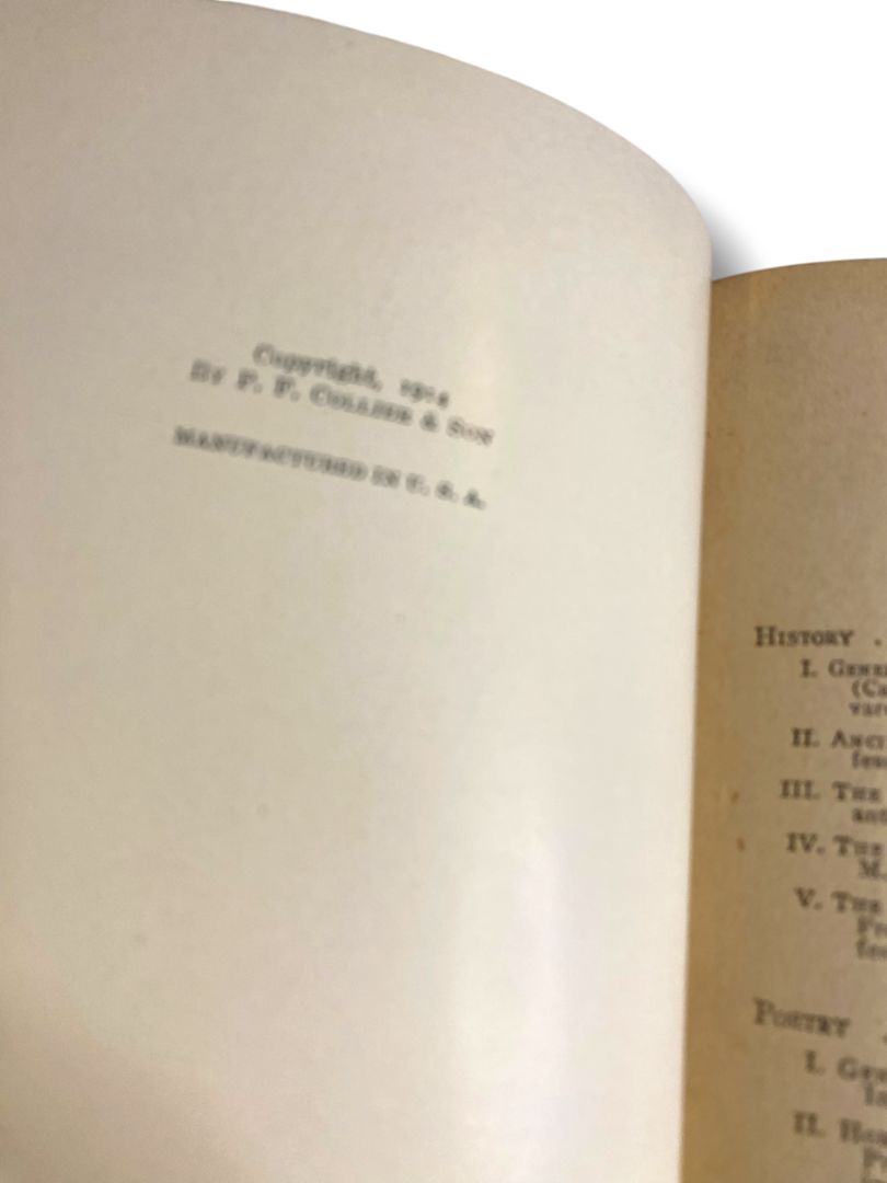 Harvard Classics Lectures Nielson 1914 Hardcover Book P.F. Collier & Son