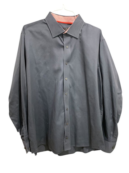 3XL (19 38) LVs Signature Mens Contemporary Fit Button Up Dress Shirt Charcoal