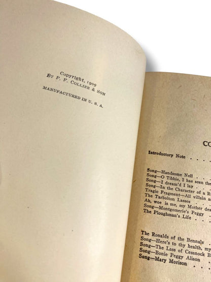 Harvard Classics 6 Poems and Songs Burns 1909 Hardcover Book