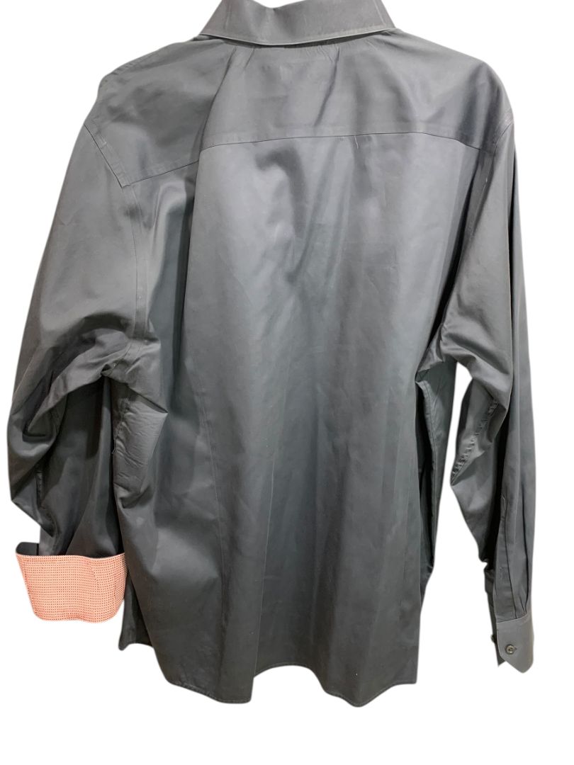 3XL (19 38) LVs Signature Mens Contemporary Fit Button Up Dress Shirt Charcoal