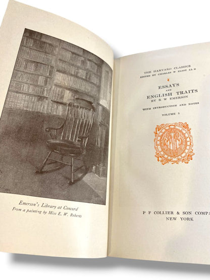 Harvard Classics 5 Essays and English Traits Emerson 1909 Hardcover Book